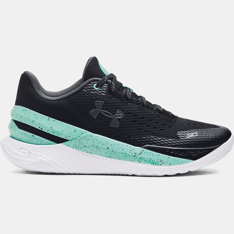 Under Armour Unisex Curry 2 Low FloTro Basketball Shoes Black / Neo Turquoise / Jet Gray 49.5